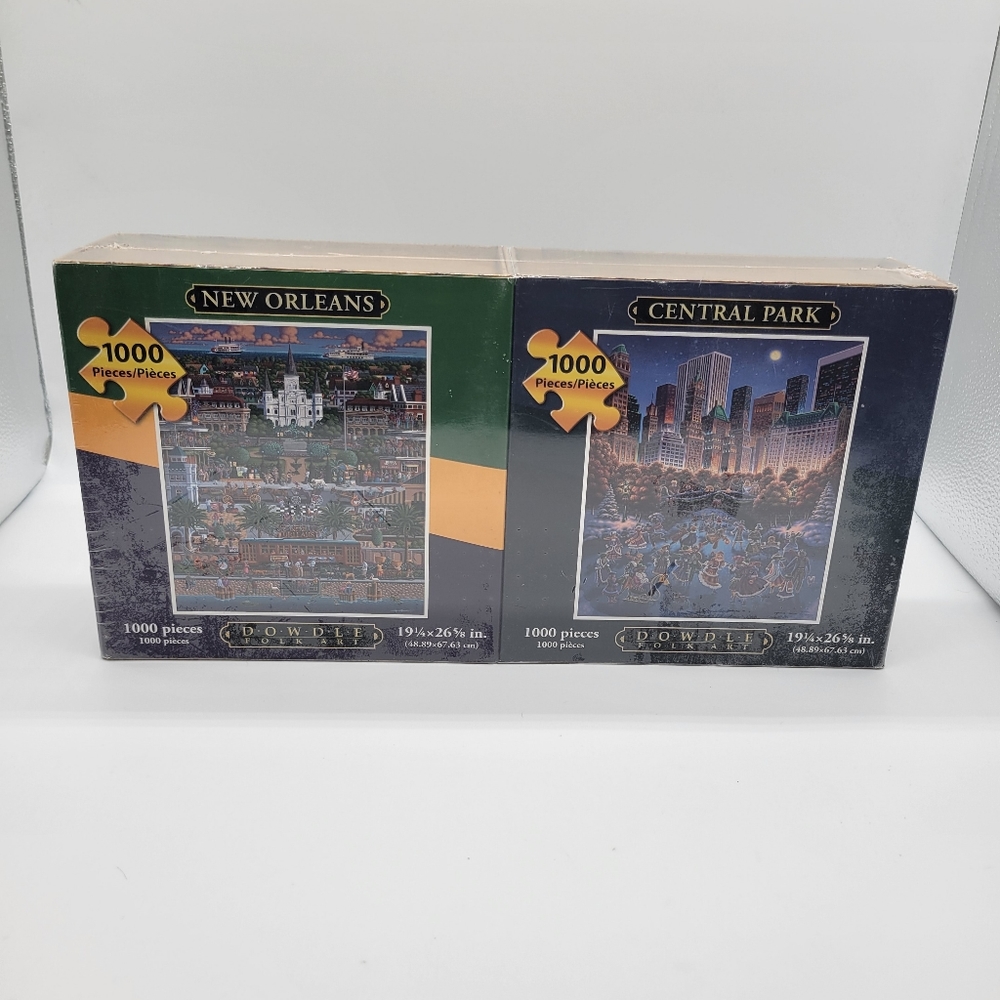 Dowdle Puzzles 2 Pack.  New Orleans & Central Park.  1000 Pieces Each